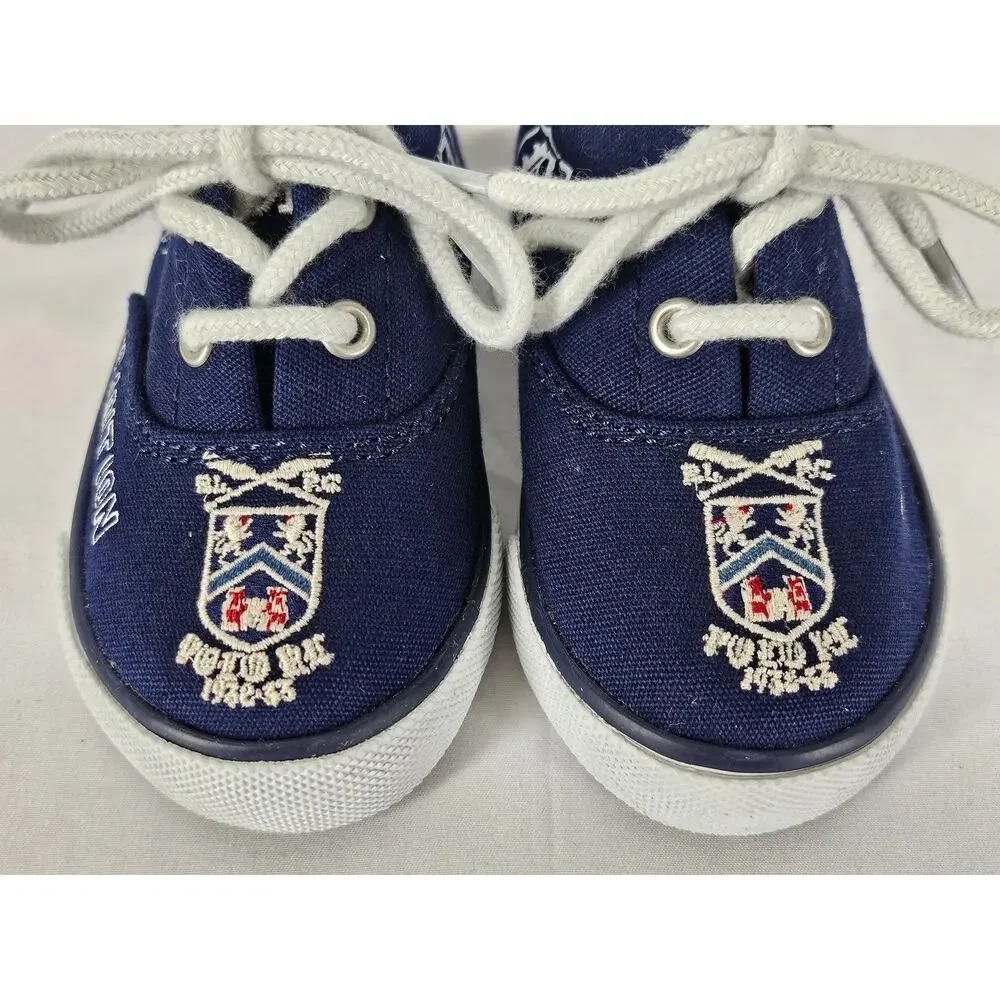 POLO RALPH LAUREN TODDLER VAUGHN II NEW YORK CANVAS SHOES - CHILD SIZE 4